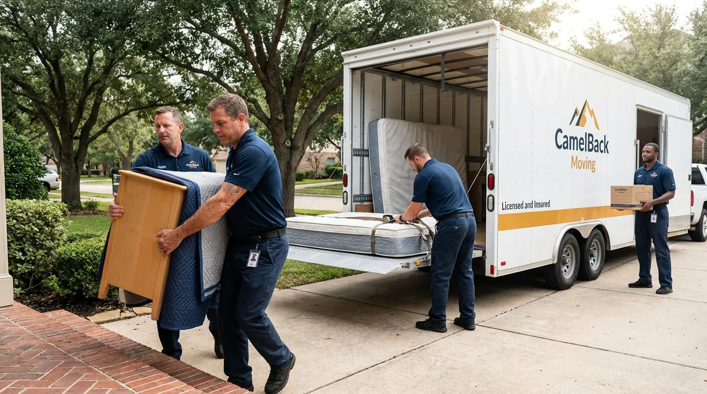 Crew loading residential truck for cross-state move from Florham Park, NJ